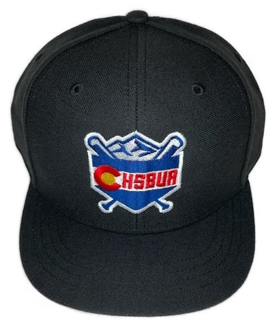 [CHSBUA] Flex Fit 6-Stitch Black Hat - Colorado High School Baseball Umpire Association
