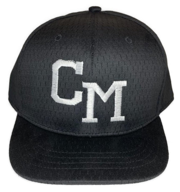 Central Maine [CM] Fitted Baseball 4-stitch Hat - Black