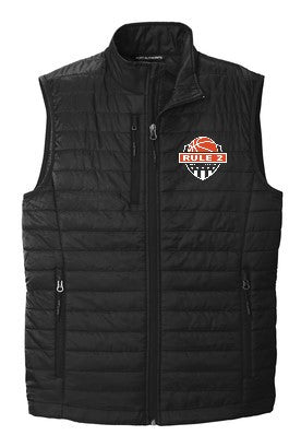Rule 2 Officials Camp Packable Puffy Vest - Black