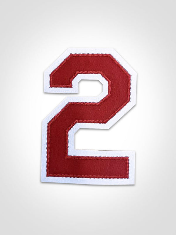 3" Number - Red with White Outline