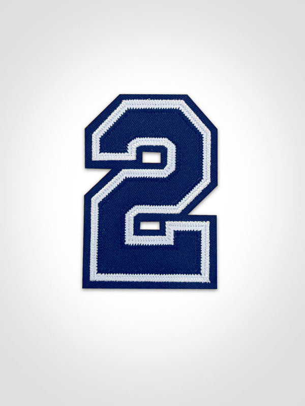 3" Number - Navy with White and Navy Outline
