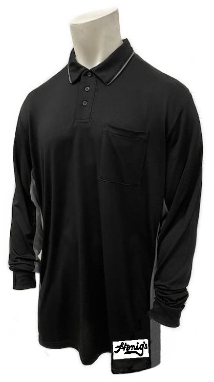 BASL - Long Sleeve MLB Replica Side Panel Shirt - Black Or Polo Blue
