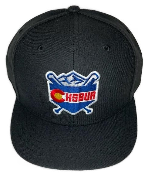 [CHSBUA] Pulse R-Flex 4-Stitch Black Hat - Colorado High School Baseball Umpire Association