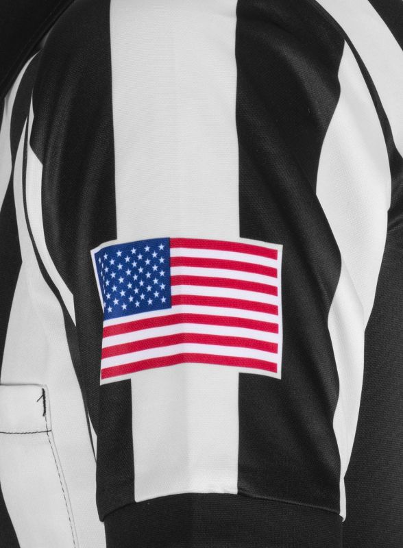 Honig's 2" Striped Ultra Tech Short Sleeve Jersey w/ Sublimated Flag On Left Sleeve