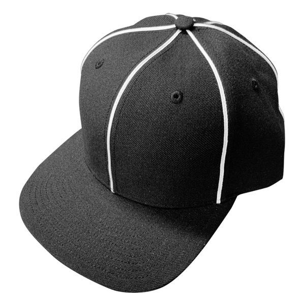 Richardson Adjustable Football/Lacrosse Officials Hat - Black W/ White Piping