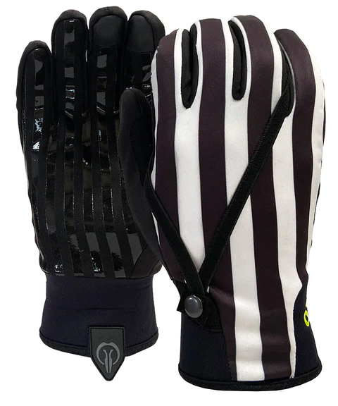 Industrious Handwear Sports Official Gloves w/ Built-In Removable Down Indicator - Winter Style - Stripes
