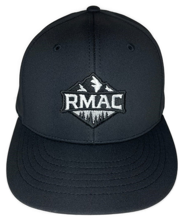 Rocky Mountain Athletic Conference Logo [RMAC] 4-Stitch Pulse R-Flex Baseball Hat - Black