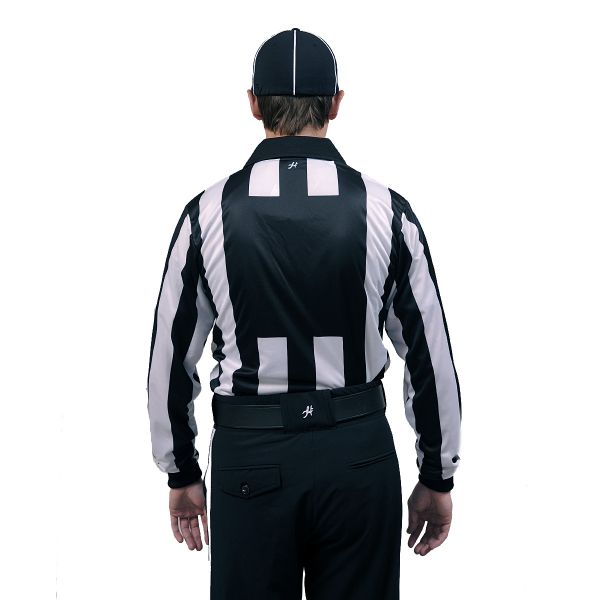 Honig's 2" Striped NCAA Ultra Tech Long Sleeve Football Jersey With Placket And Flag On Left Chest