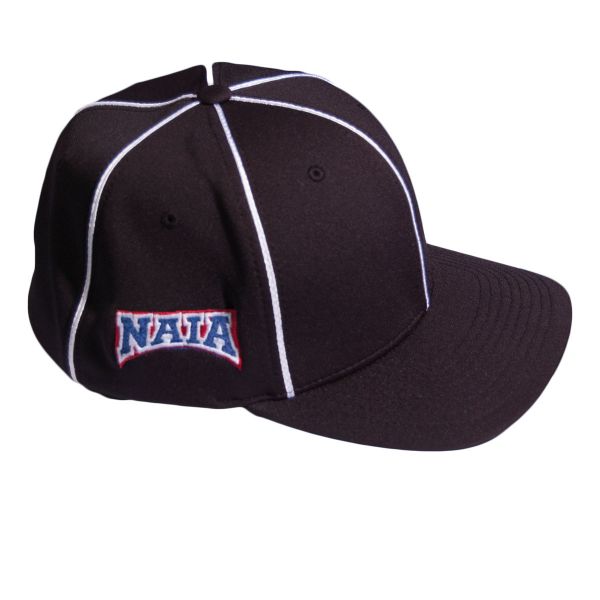 NAIA Football/Lacrosse Flex-Fit Officials Hat - Black w/White Piping