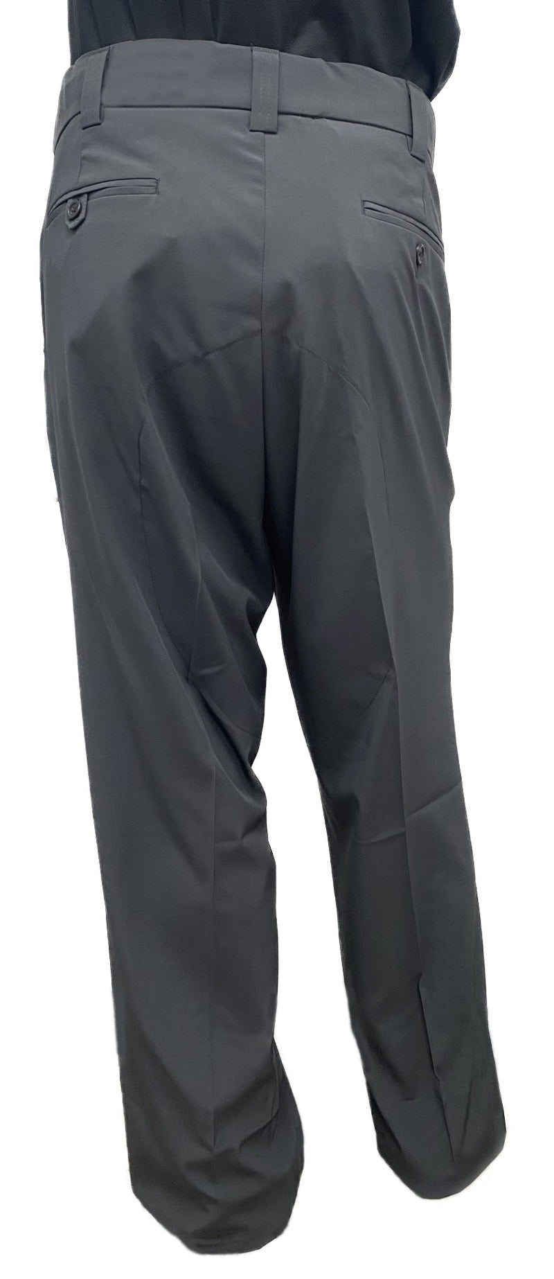 Honig's "New" Performance 4-Way Stretch Flat Front Plate Pant With Expander Waistband - Dark Charcoal