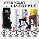 Open Looks Low Cut Sports Socks - 2 Pack (Black)