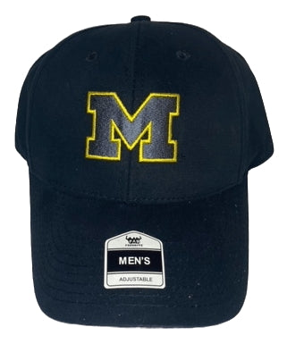 University of Michigan Solid Color Logoed Hat w/ Velcro Closure