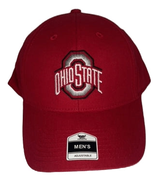 Ohio State University Solid Color Logoed Hat w/ Velcro Closure