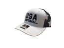 USA Softball White Front USA Mesh Snap Back