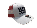 USA Softball White Front USA Mesh Snap Back