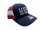 USA Softball Navy Front USA Mesh Snap Back