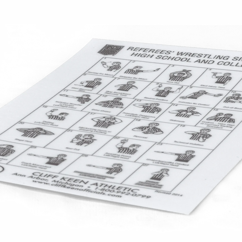 Wrestling Signal Card - High School and College