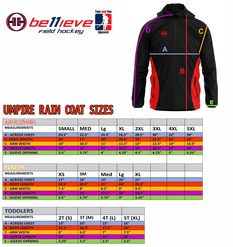 Field Hockey Umpire Top Rain Jacket