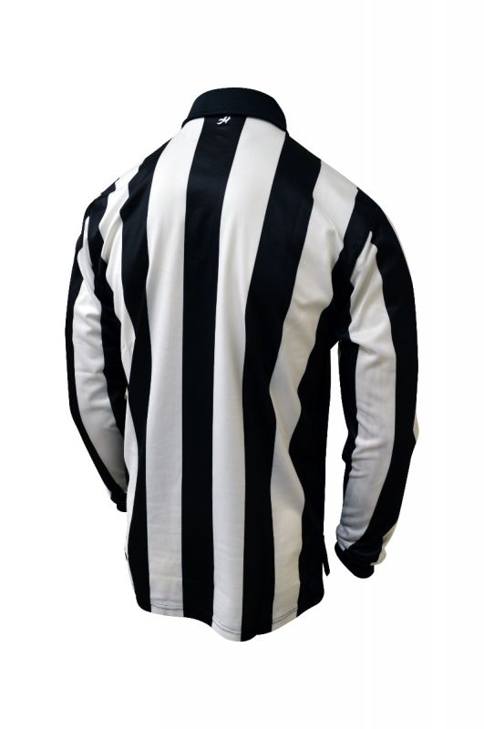 Honig's 2.25" Ultra Tech Striped Long Sleeve Football/Lacrosse Shirt With Sublimated American Flag On Left Chest