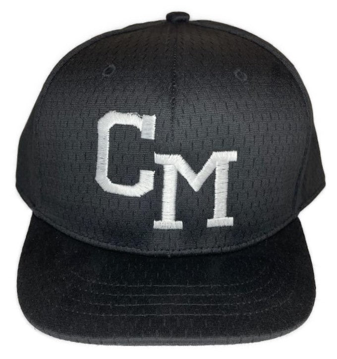 Central Maine [CM] Fitted Baseball 8-stitch Hat - Black
