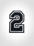 3" Number - Black with White and Black outline