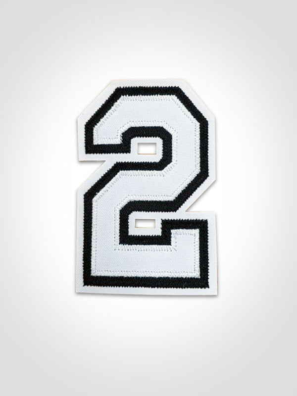 3" Number - White with Black and White Outline