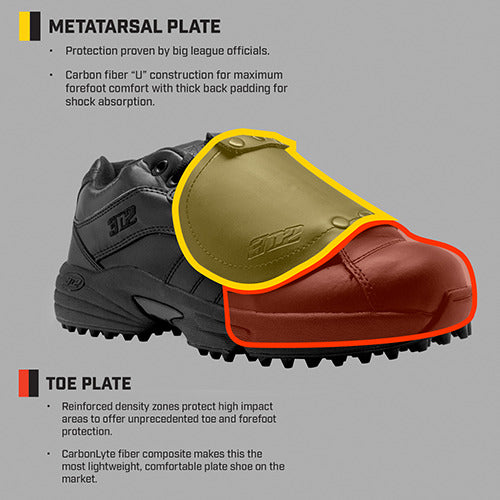 3n2 Reaction Pro Plate Umpire Shoe Lo Cut Patent Leather - D Width