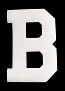 8" Position Letter Applied to Black Placard - Sold Unapplied to Shirt or Jacket