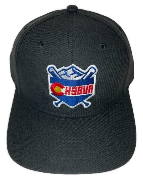 Colorado High School Baseball Umpire Association [CHSBUA] Pulse R-Flex 8-Stitch Hat - Black