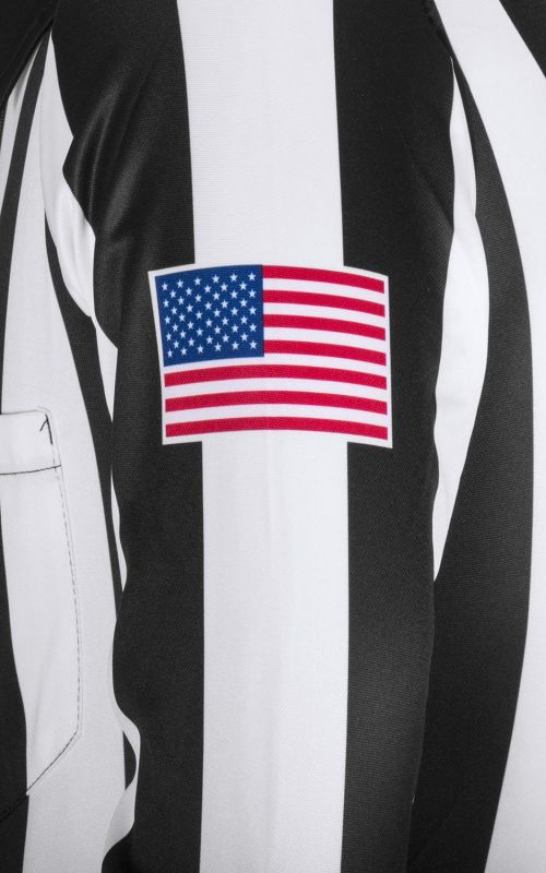 Honig's 2" Striped Ultra Tech Long Sleeve Shirt w/ Sublimated Flag On Left Sleeve