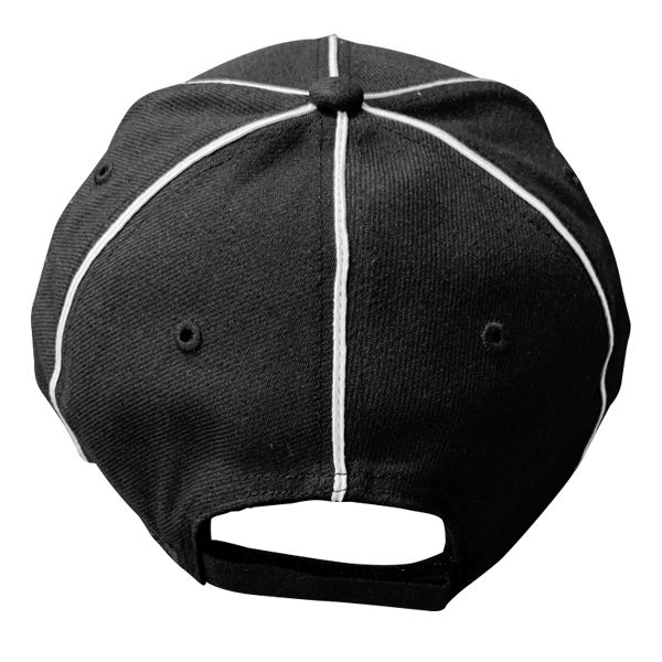 Richardson Adjustable Football/Lacrosse Officials Hat - Black W/ White Piping