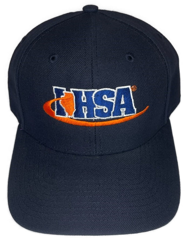 IHSA (Illinois) Richardson 550 Wool blend Navy 8-Stitch Base hat.