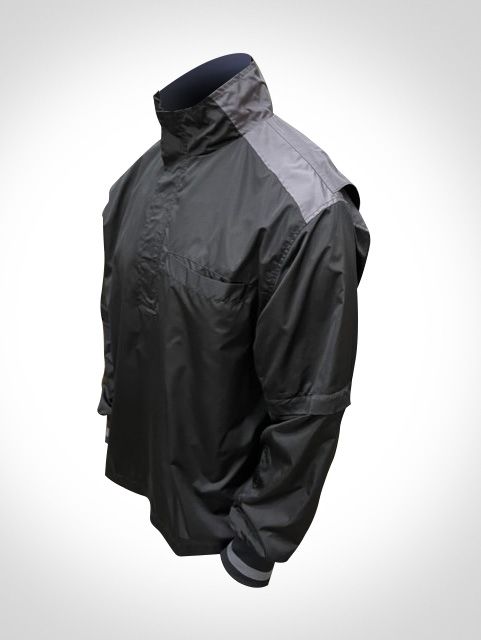Honig's 1/4 Zip Pullover Convertible Jacket W/ Grey Shoulder Bar