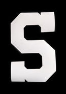 8" Position Letter Applied to Black Placard - Sold Unapplied to Shirt or Jacket