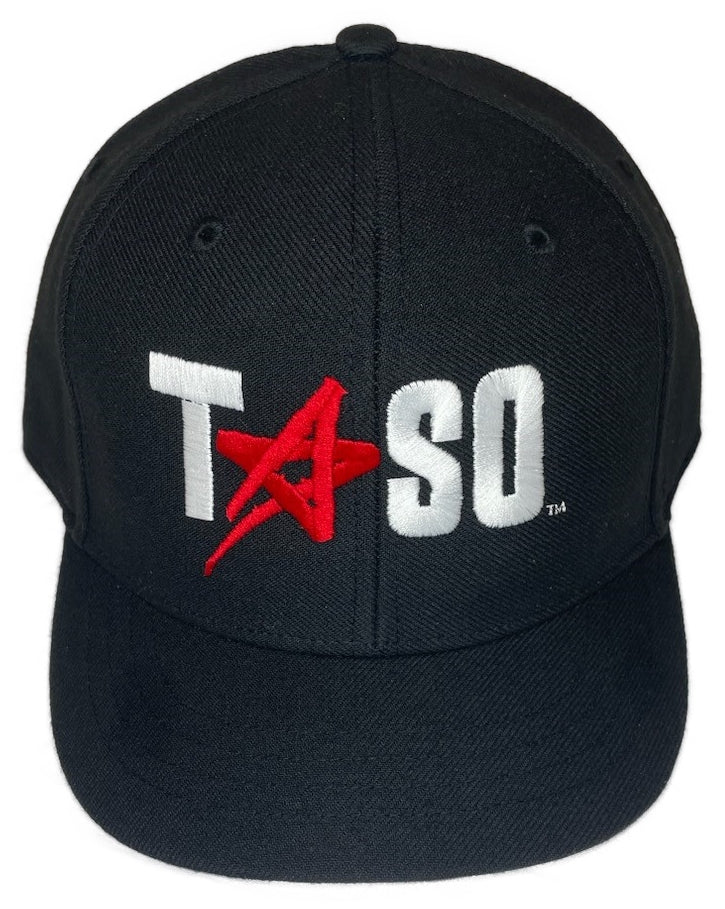 TASO Richardson 530 Black 4-stitch baseball hat.