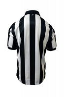 Honig's 2.25" Striped Short Sleeve Football/Lacrosse Shirt With Sublimated American Flag On Left Chest