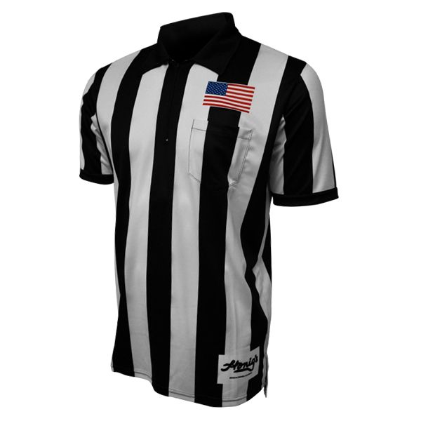 Honig's 2.25" Short Sleeve Football Shirt W/ Flag above Chest pocket.