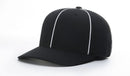 Richardson Flex-Fit Football/Lacrosse Officials Hat - Black w/ White Piping and White