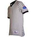 KSHSAA (Kansas) Honig's Pro-soft grey pin stripe v-neck shirt.