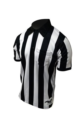 Honig's 2" Stripe Short Sleeve Shirt With Position/number Placket on back.